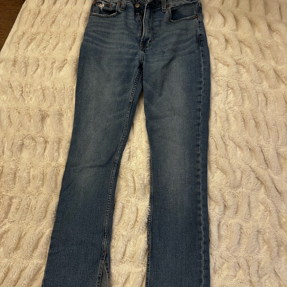 Abercrombie & Fitch Women's Straight Leg Blue Jeans